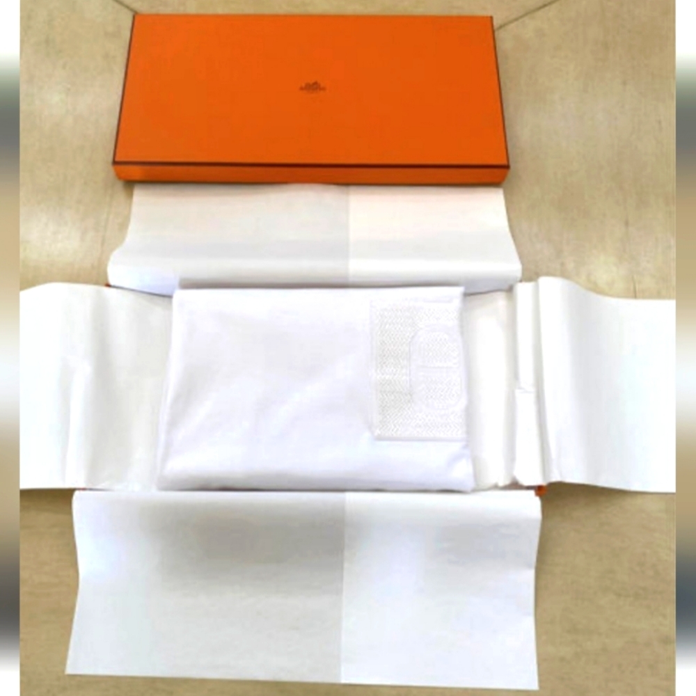 HERMÈS EMBROIDERED POCKET T-SHIRT CHAINE'D ANCRE WHITE 38 Great Condition Hermes - Picture 3 of 8